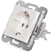 Salida Panasonic Karre 16A 250V - Marco de Metal con Garras- protección de los niños y alojamiento- Color Blanco